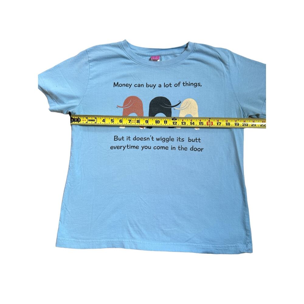 LAT Wiggling Dog Butt Light Blue T Shirt Size L Large - Picture 3 of 5